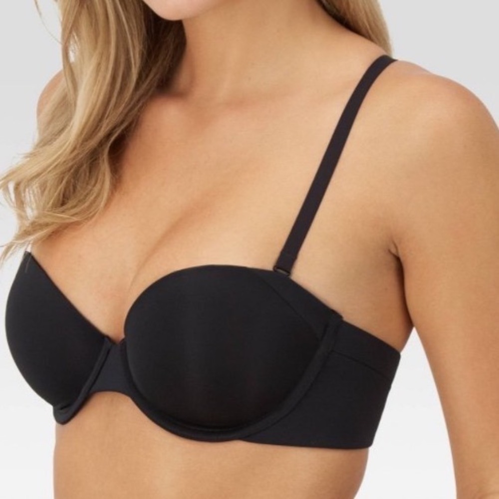 Maidenform Black Demi Underwire Bra 34A Convertible Straps less